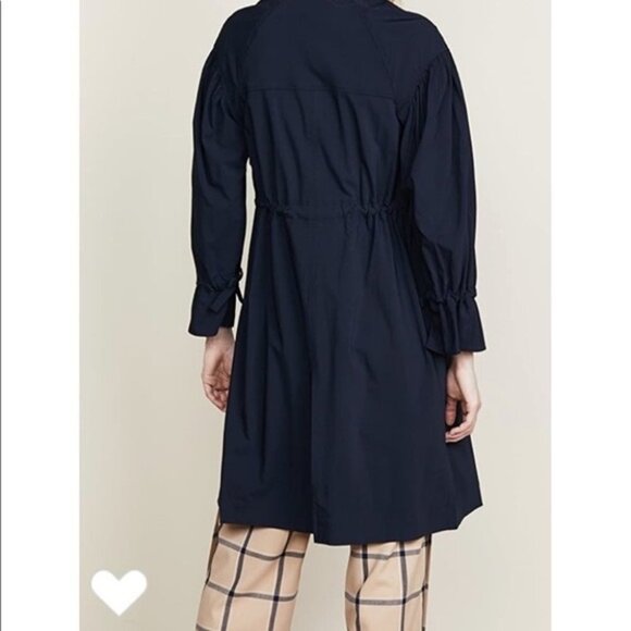 A.L.C.  Bristol Trench wool blend drawstring coat in Midnight navy blue size 10 - Picture 2 of 16